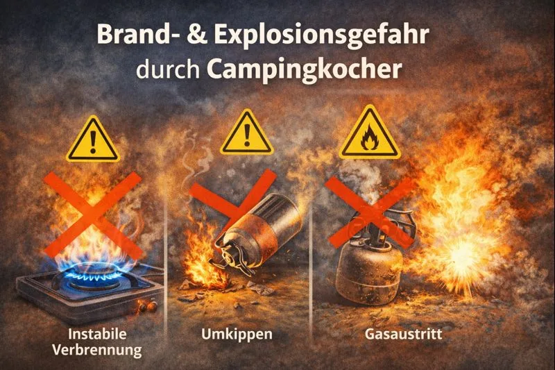 Brand und Explosionsgefahr durch Campingkocher