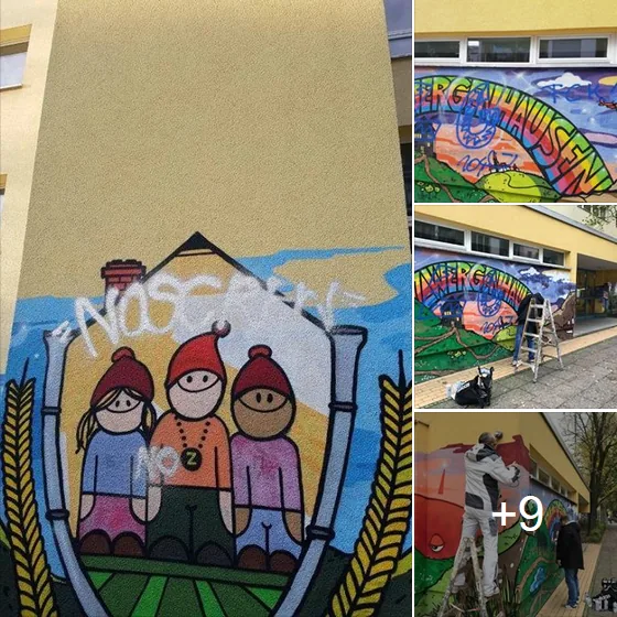 Wiederhergestellte Wandbilder der Kita Zwergenhausen