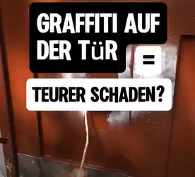 Graffiti auf Tür partiell beseitigen
