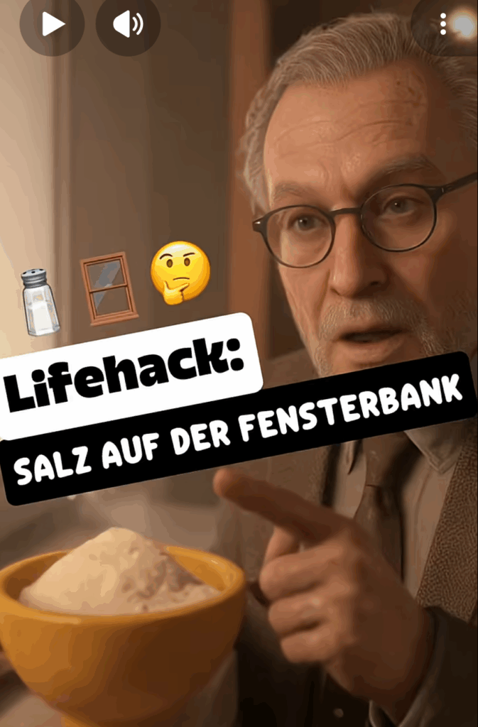 Salz auf der Fensterbank