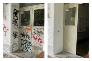 partielle Beseitigung von Graffiti