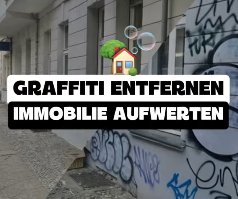 Graffiti an der Immobilie entfernen ohne kompletten Neuanstrich. Professionelle Graffitientfernung mit exakter Farbanpassung für saubere Fassaden