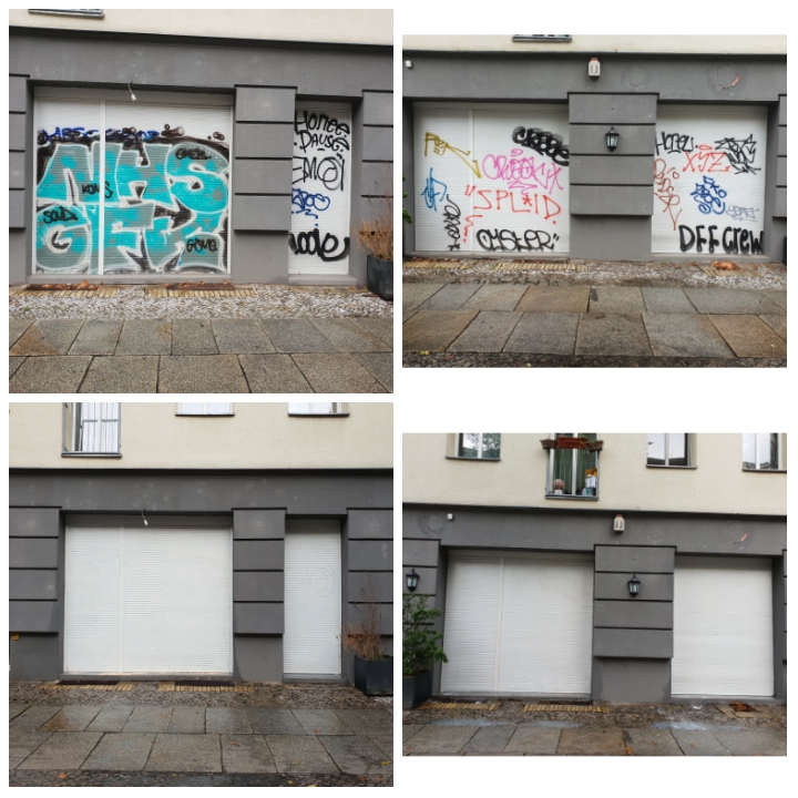 Graffiti entfernen Jalousie